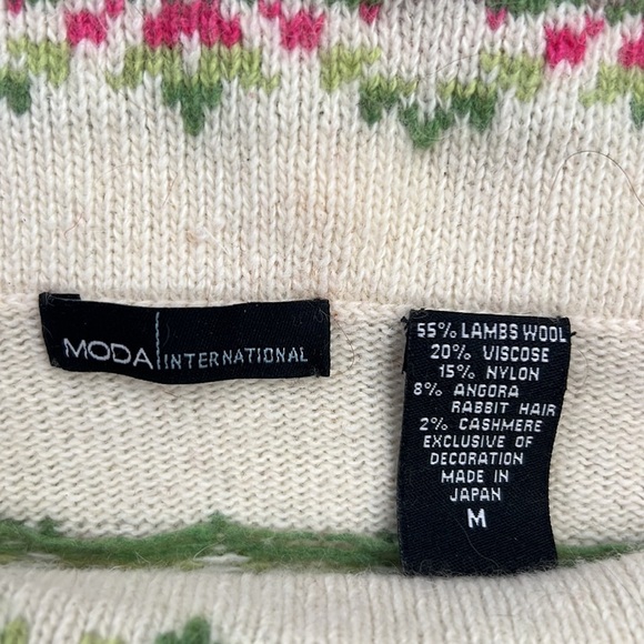 Moda International Holiday off the shoulder/cowl snowflake bling sweater szM - Picture 4 of 5